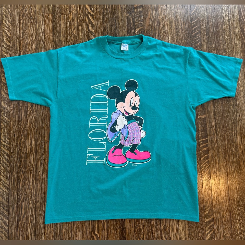 Vintage 1990s Mickey Mouse Flordia Velva Sheen T Shirt